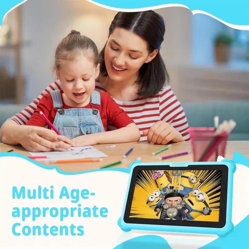 Vista 4 de Tableta infantil de 7 pulgadas para niños, tableta Android de 32 GB con funda incluida, WiFi, Bluetooth, pantalla IPS, control parental, tabletas