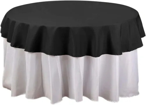Vista 123 de Efavormart - Mantel cuadrado de lino de poliéster sin costuras, 54 x 54 pulgadas, color beige, para banquetes de boda, fiesta, restaurante