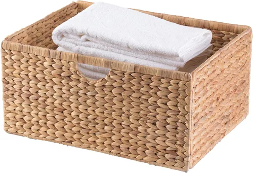 Vista 8 de Cubo de almacenamiento plegable de jacinto de agua natural, mediano
