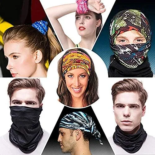 Vista 8 de Gator Masks - Máscara facial para exteriores, sin costuras, polaina para el cuello, bandana de tubo, para la cabeza, diadema mágica, banda