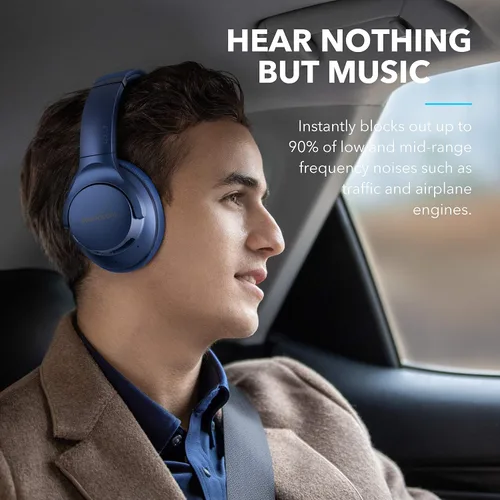 Vista 3 de Soundcore Anker Life Q20 Auriculares híbridos con cancelación activa de ruido (azul)