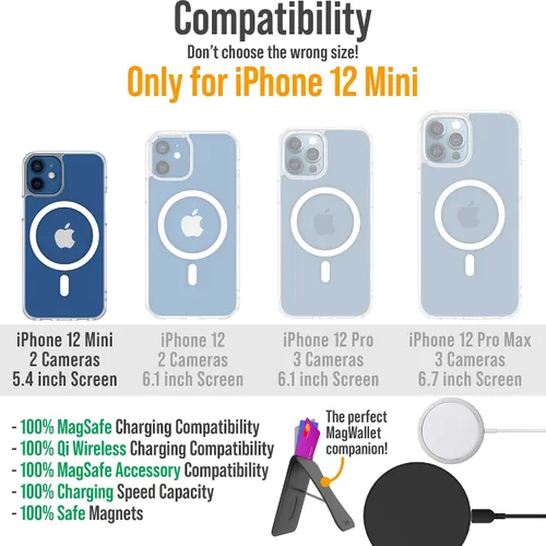 Vista 2 de Scooch para MagCase Compatible con iPhone 12 Mini Incluyendo MagRing 2.0, Soporte para Teléfono Compatible con MagSafe y Pata de Soporte