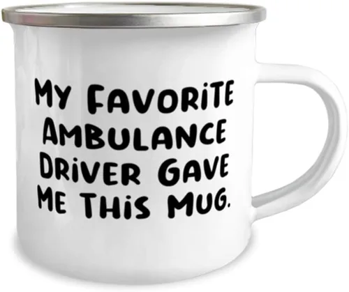 Vista 2 de Appreciation Ambulance driver Gifts, My Favorite Ambulance, Gag Birthday 12oz Camper Mug Gifts For Coworkers From Team Leader, Unique ambulance