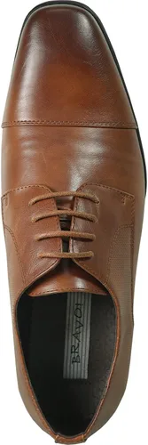 Vista 3 de bravo! Zapato de vestir para hombre King clásico con cordones Oxford liso o puntera o punta de ala de cuero calcetín ancho medio y ancho tamaño de 6