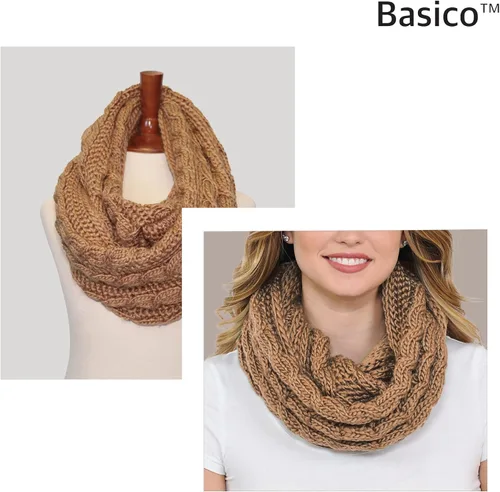 Vista 5 de BASICO Infinity Scarf Bufanda de punto de ganchillo de invierno en talla única