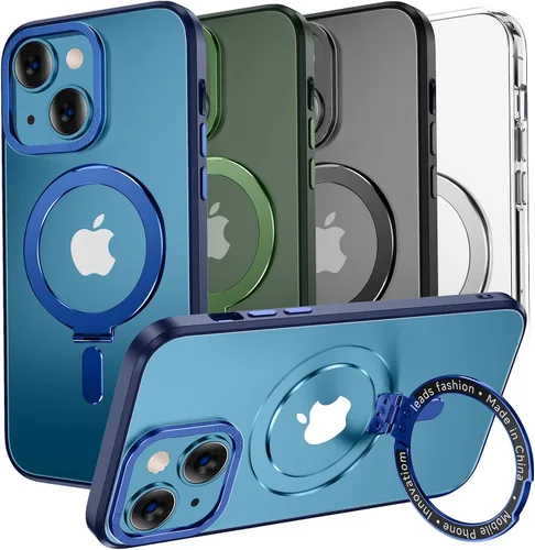 Vista 8 de MAGIC JOHN Funda para iPhone 13/iPhone 14 (6.1 pulgadas) [compatible con Magsafe] [con soporte de metal magnético]