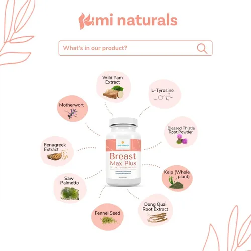 Vista 4 de KIMI Naturals Breast Max Plus - Píldoras de mejora de senos l Suplemento potenciador para un crecimiento rápido y busto más grande, fórmula