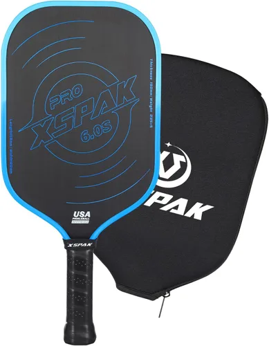 Vista 7 de Pickleball Paddle, T700 Carbon Fiber Abrasion-Resistant Surface, 19MM Polypropylene Honeycomb core, USAPA Approved, High Grit,The Sandwich Core Azul