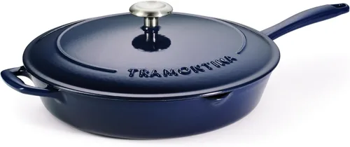 Vista 2 de Tramontina Bestow Sartén de hierro fundido esmaltado de 12 pulgadas con Azul