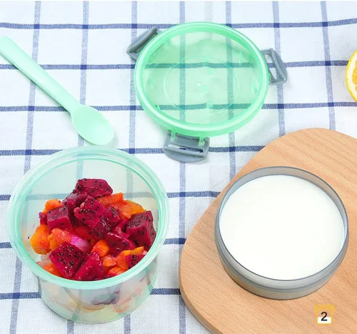 Vista 2 de Recipiente de yogur de cereales Vasos reutilizables