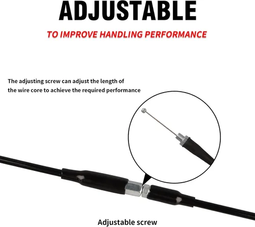 Vista 5 de NIBBI Cable de Acelerador 40.3", Repuesto Universal para Motocicleta 102.5cm Cable de Acelerador Ajustable, Para Dirt Bike Pit Bike YAMAHA Kawasaki