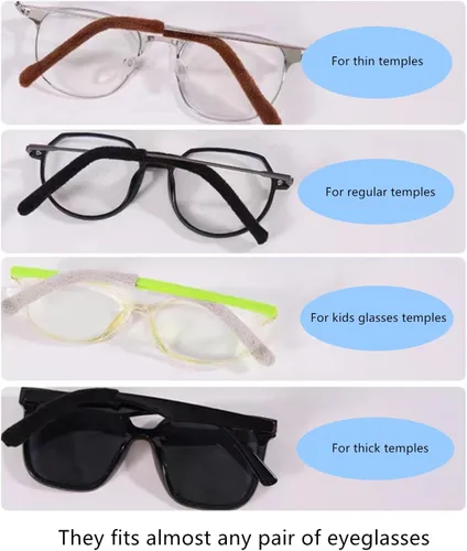 Vista 5 de DECKER Antideslizante Gafas Elásticas Temple Tips 3 Pares de Tejer Gafas Suave Cojín de Oído Puños Puntas de Gafas Manga de Oído Calcetín