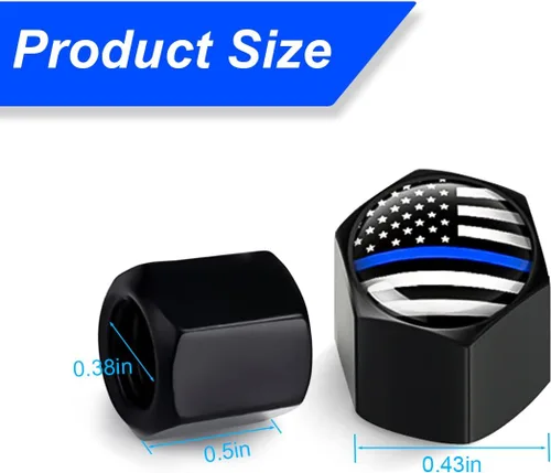 Vista 2 de 4 tapas de vástago de válvula de neumático con bandera estadounidense para automóvil, cubiertas de vástago de válvula de goma herméticas antióxido