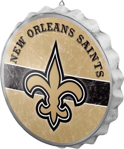 Vista 12 de NFL Team Logo Distressed Metal Hanging Wall Bottle Cap Sign