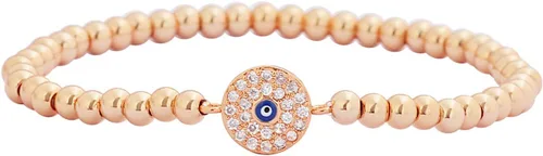 Vista 7 de Edforce de acero inoxidable pulsera elástica con cuentas de ojo malvado para mujer con circonita cúbica CZ