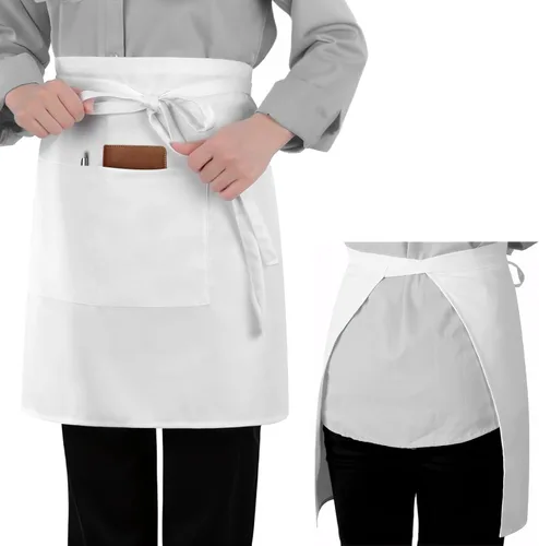 Vista 7 de Delantal Largo de Servidor con 2 Bolsillos, Atadura Extra Larga, Delantales Medios Ligeros para Hombres Mujeres Camarero Camarera Chef