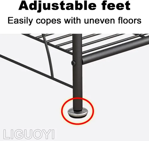 Vista 6 de LIGUOYI Estante para almacenamiento de plantas de interior de 3 niveles y 4 niveles, estante de metal simple y elegante, estante de almacenamiento