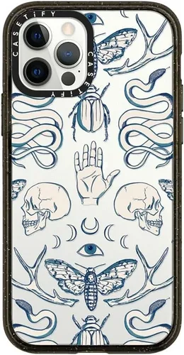 Vista 10 de Funda CASETiFY Impact Case para iPhone 12 / iPhone 12 Pro - Aries Moross - Sticker - Negro Transparente