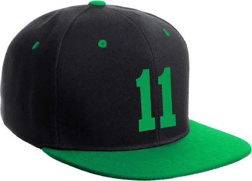 Vista 112 de Número de equipo modificado para requisitos particulares del jugador del color del sombrero del Snapback de la visera plana clásica de la visera