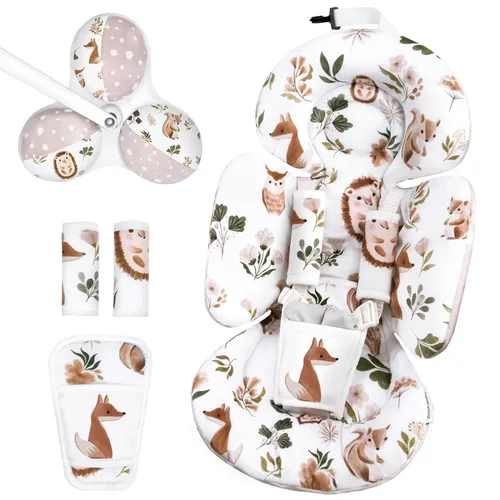 Vista 11 de Inserción para bebé Compatible con columpio 4moms Mamaroo y silla de auto para bebé, incluye 3 bolas de repuesto, inserción reversible para recién