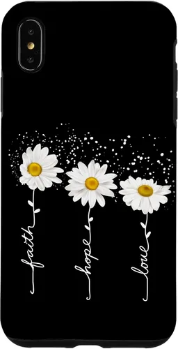 Vista 11 de Funda para iPhone 14 Pro Max Faith Hope Love para regalo, diseño de margaritas blancas