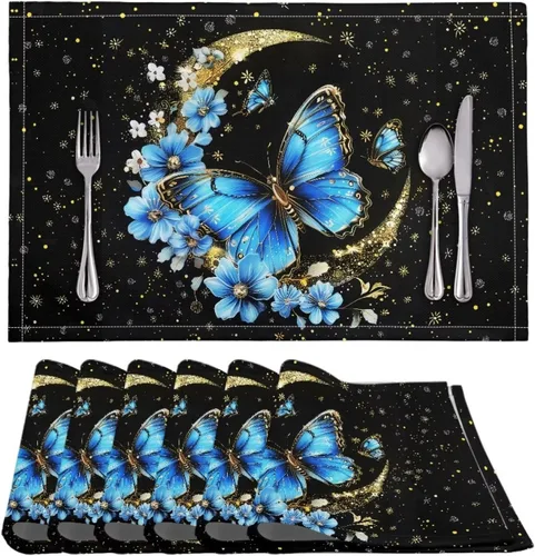 Vista 83 de BIGCARJOB Mantel individual de diseño personalizado, 4 piezas, tapete de mesa resistente al corazón, 12 x 18 pulgadas 1-diseño personalizado