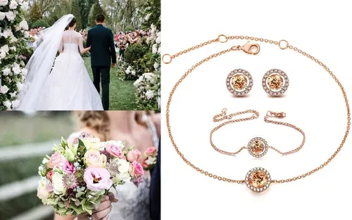 Vista 6 de TENGTENGFIT Cubic Zirconia Halo Pendant Necklace Bracelet and Stud Earrings Jewelry Set Birthday Anniversary Mothers Day Party Prom Christmas