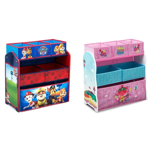Vista 8 de Delta Children Design & Store - Organizador de almacenamiento de juguetes de 6 compartimientos, Batman, madera de ingeniería y 6 cubos de diseño