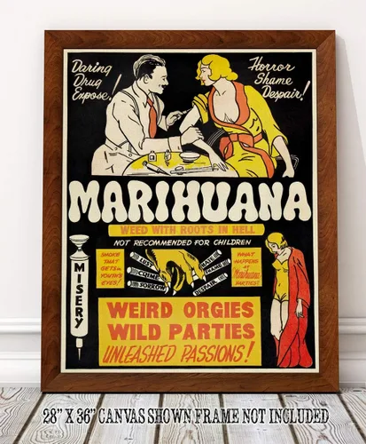 Vista 6 de Marihuana - Gran decoración y regalo para los amantes de la marihuana, maleza, maceta, 420 y cannabis por menos de 35 $ (lienzo, 16.0 x 20.0 in)