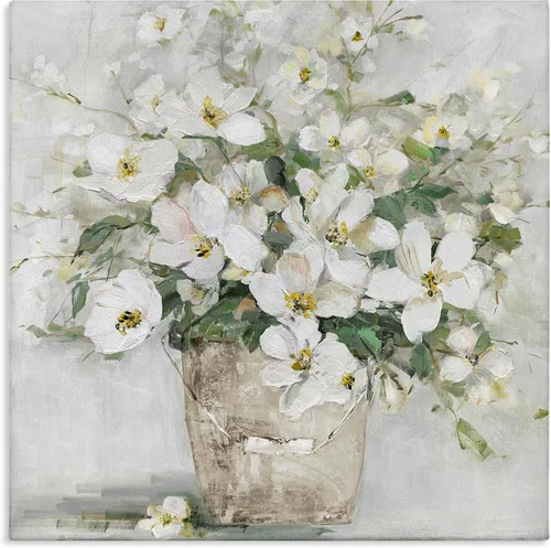 Vista 19 de Stupell Industries Carol Robinson, ramo de flores de aster, arte de pared en lienzo con diseño de ramo de flores moradas suaves, 17 x 17 pulgadas