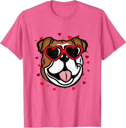Vista 31 de Bulldog Valentine - Camiseta para amantes de las gafas de sol para perros, Negro