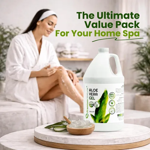 Vista 5 de Premium Nature Gel puro de aloe vera para rostro y piel seca, alivio de quemaduras solares, gelatina hidratante de piel de Aloe Vera Plant