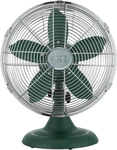 Vista 18 de Good Housekeeping 92604 Ventilador de escritorio de mesa de oficina de metal completo de 30,5 cm retro con oscilación amplia, 3 ajustes de velocidad