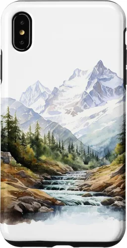 Vista 11 de Funda para iPhone 11 Pro acuarela montañas paisaje
