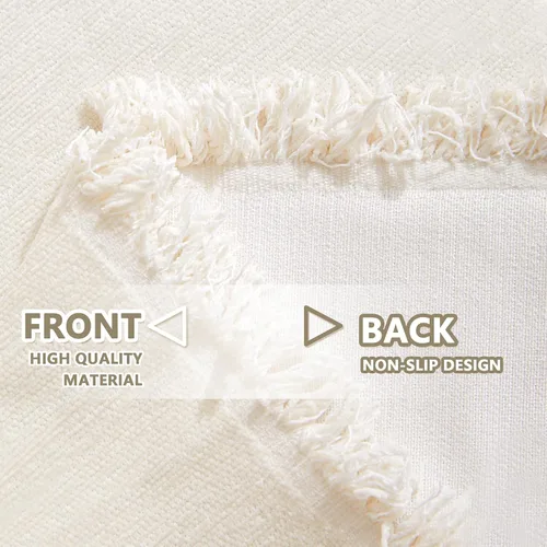 Vista 5 de MYSKY HOME - Funda extragrande para sillón de 1 cojín, lavable, protector de sofá con borlas, para mascotas y niños, 71 x 91 pulgadas, color beige