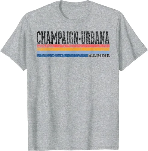Vista 58 de clásico 1980s estilo champaign-urbana Illinois T Shirt, hombre 2XL, Blanco
