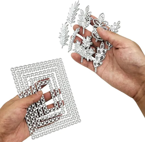 Vista 9 de AFUNTA - Juego de 2 troqueles de metal para hacer tarjetas, plantillas de grabado en relieve para manualidades, álbumes de recortes, decoración