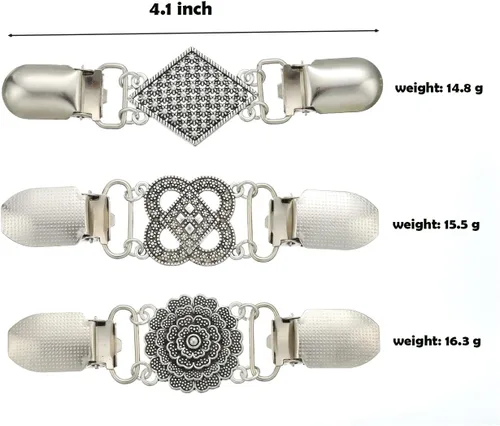 Vista 2 de Vintage Sweater Shawl Clip Retro Cardigan Collar Clips Dress Shirt Brooch for woman wearings