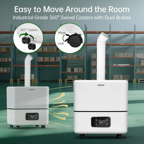 Vista 6 de Humidificador YOKEKON para Habitación Grande 30L/7.93Gal, Humidificador Comercial para Toda la Casa de 5000 pies cuadrados, Humidificador de Relleno
