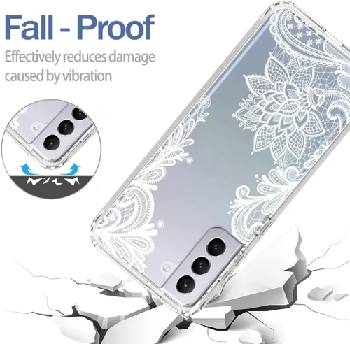 Vista 7 de Funda para Galaxy S21 Plus 5G, Samsung S21+ SM-G996U con protector de pantalla de vidrio templado, funda protectora de cuerpo completo