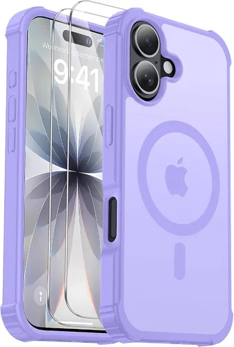 Vista 21 de Funda para iPhone Air [compatible con MagSafe] [2 protectores de pantalla] [prueba de caídas de grado militar] Funda magnética resistente