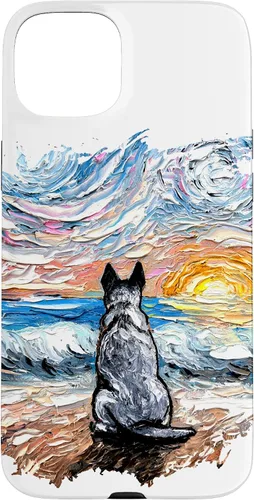 Vista 9 de Blue Heeler Starry Night Artwork Cattle Dog Lover Gift Case for iPhone 17