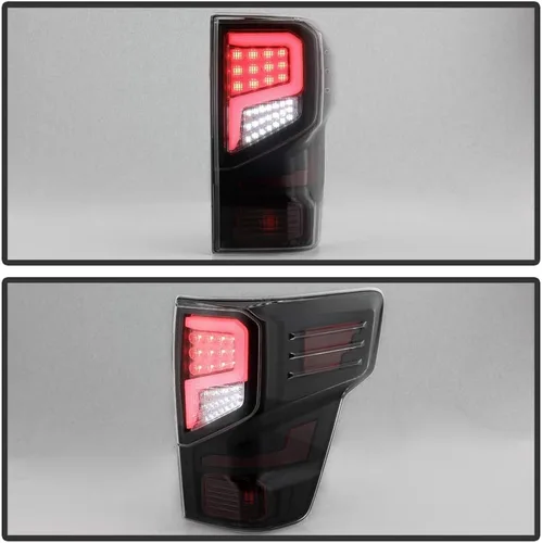 Vista 5 de ACANII - Para [modelo incandescente] Nissan Titan 2016-2021 Titan XD negro ahumado LED tubo luces traseras lámparas izquierda y derecha