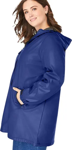 Vista 4 de Woman Within Chubasquero con capucha para mujer, talla grande, Multi