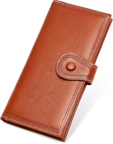 Vista 10 de cakang Billetera para mujer, compacta y delgada, plegable, con bloqueo RFID, de cuero, tarjetero con cremallera, 1-negro, Cartera delgada para mujer