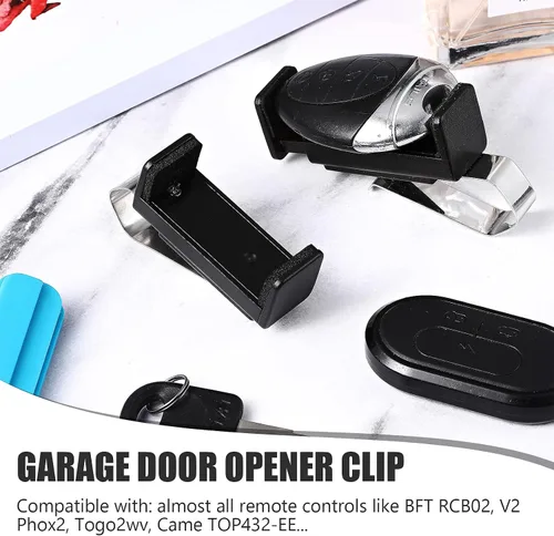 Vista 5 de Ferraycle 1 Pieza Clip Universal para Abridor de Puerta de Garaje Clip para Visera Remota de Garaje de Carro Compatible con Liftmaster, Sears