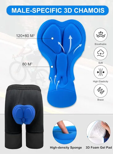 Vista 4 de Bikewa Pantalones cortos de ciclismo de montaña para hombre, con acolchado 3D, ajuste holgado, con bolsillos con cremallera