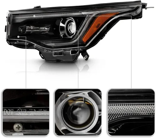 Vista 4 de KEEKPO - Para 2017 2018 2019 GMC Acadia Factory halógeno w/LED DRL faro delantero negro reemplazo lado izquierdo del conductor