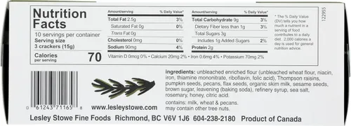 Vista 3 de Raincoast Crisps, Nuez crujiente de romero y pasas, 5.3 onzas