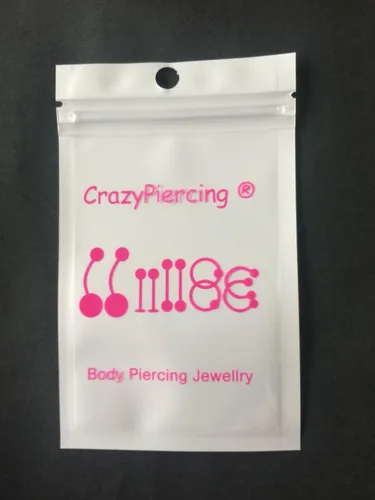 Vista 5 de CrazyPiercing. 4aretes con pasador de acero quirúrgico de calibre 16, con distintas formas.